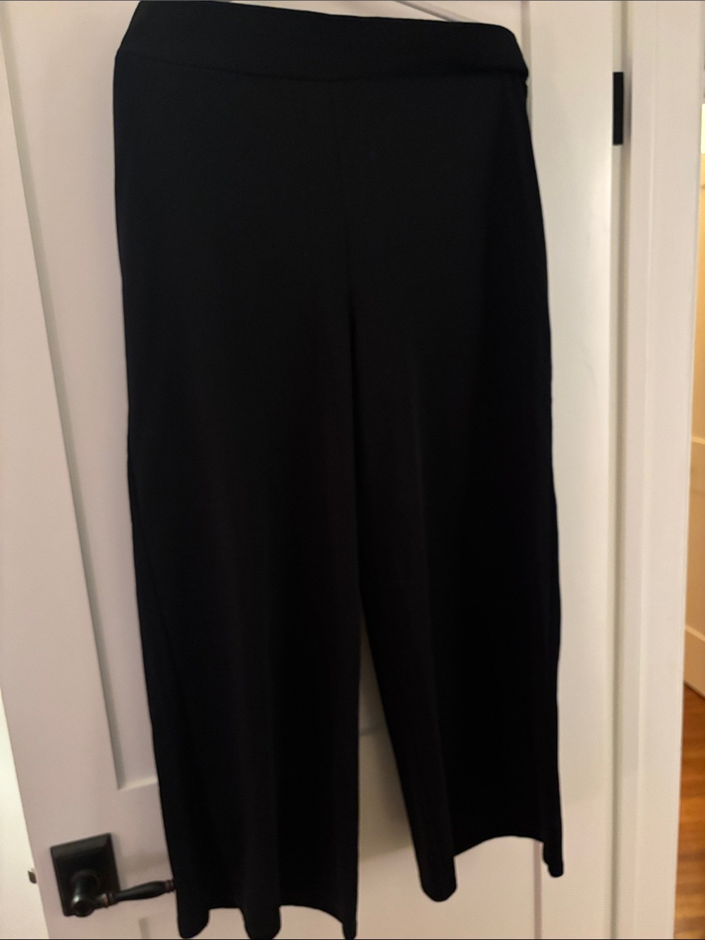 Boden Black Wide-Leg Cropped Pull-On Pants